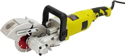 Imagen del producto de Fresa para ranuras en muros, 4000 W, fresa para paredes, 6500 RPM, fresa para ranuras en muros con una profundidad de 37 mm y un ancho de 33 mm, fresa para ranuras en muros de 120 mm con 5 hojas de sierra para ladrillo, hormigón y mármol
