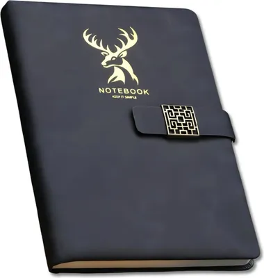 Immagine prodotto di EDIBAZZAR | Taccuino, agenda, A5, pelle elegante, con chiusura, nero