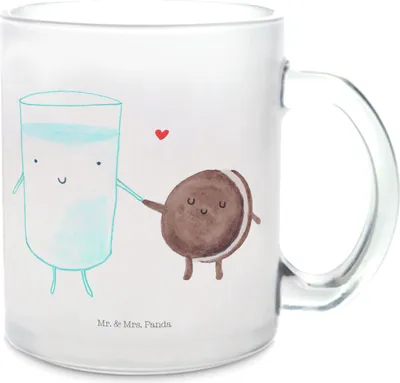 Produktbild von Mr. & Mrs. Panda Tee Tasse Milch Keks - Transparent - Geschenk, Milk, Häferl, Haferl, Trinkglas, Teetasse, Kaffee, Kekse, Lustige Sprüche, Pott, Cookie