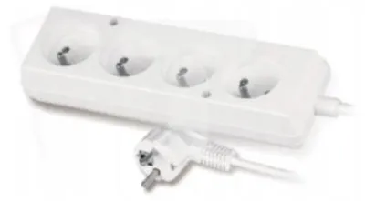 Imagen del producto de Jonex PS-470, regleta de enchufes de 4 tomas, 3 metros, color blanco, 10A