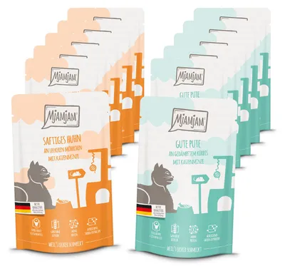 Produktbild von MjAMjAM 12x125g Monopaket 1 Nassfutter für Katzen verschiedene Sorten