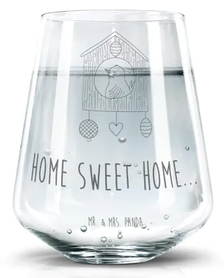 Produktbild von Mr. & Mrs. Panda Glas Vogelhaus Home - Transparent - Geschenk, Umzug, Sweet, Trinkglas, Haus, Tumbler, Lustige Sprüche, Glasbecher, Vogel, getränkebecher, Wasserglas