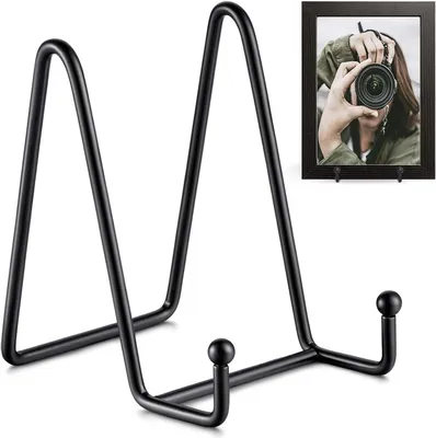 Produktbild von Tellerständer Metall 2er-Pack, Dekotellerhalter Mit Rahmen, Präsentationsständer Für Bilder Und Bücher, 7,6 Zoll Und 15,2 Zoll
