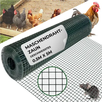 Produktbild von Geflecht GARDEN PVC 500/12,7x12,7/1,2 mm, grün, RAL 6005, viereckig, Garten, Tierzucht, Pack. 5 m
