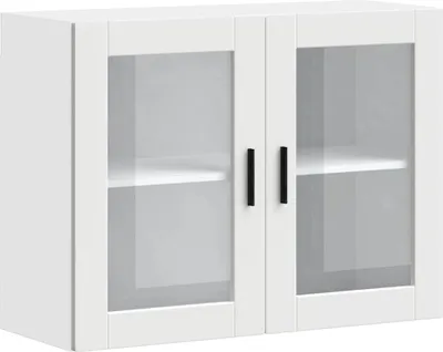Produktbild von vidaXL Küchen-Hängeschrank mit Glastür Porto Weiß