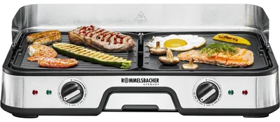 Immagine prodotto di Griglia da tavolo ROMMELSBACHER BBQ 2000W 2x alluminio pressofuso a gradini b.230G sw-ed