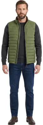Immagine prodotto di Gilet imbottito in piuma da uomo, leggero, ideale per il tempo libero, antivento, color verde oliva, taglia M