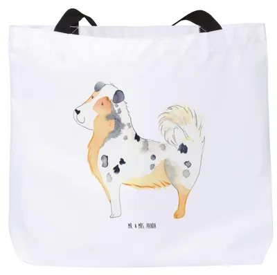 Produktbild von Mr. & Mrs. Panda Strandtasche Hund Australien Shepherd - Weiß - Geschenk, Schultasche, Einkaufstasche, Tote Bag, Reisetasche, Sprüche, Spruch, Tasche