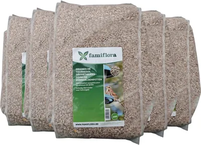 Productafbeelding van Pelsvrije zonnebloempitten, 20 kg (5 x 4 kg), vogelvoer voor de tuin