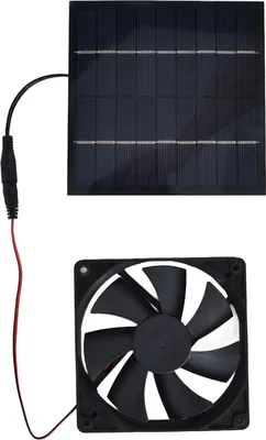 Obrázek produktu pro Solární odvětrávací ventilátor 10 W, sada s jedním panelem pro kurníky a skleníky