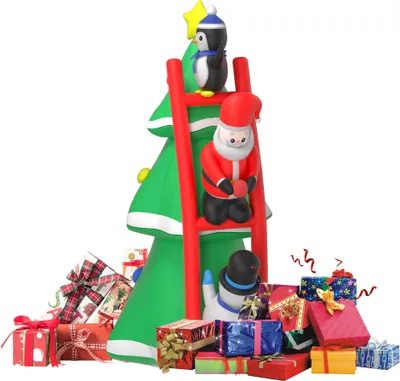Produktbild von TRMLBE Aufblasbare Weihnachtsdeko Outdoor 240cm LED Weihnachtsbaum mit Heringe und Seil, Weihnachten Deko für Aussen Garten Terrasse Rasen Feiertagsparty