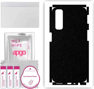 Produktbild von apgo Rückseite + Seiten Schutzfolie, Skin, kompatibel mit Realme 7, Hinten Displayschutzfolie aus Vinylfolie, kratzfest, einfache Montage - Mattschwarz