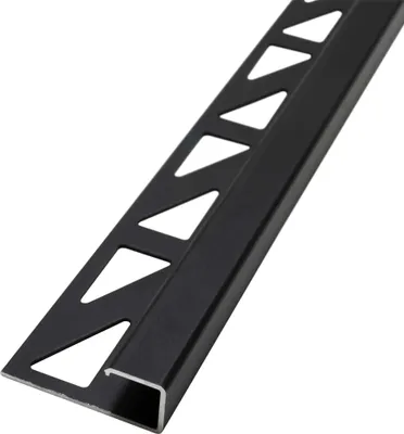 Produktbild von Dalsys Fliesenschiene Eckprofil 2,5m x 10mm Quadratprofil Aluminium (eloxiert) Schwarz, Fliesenprofil