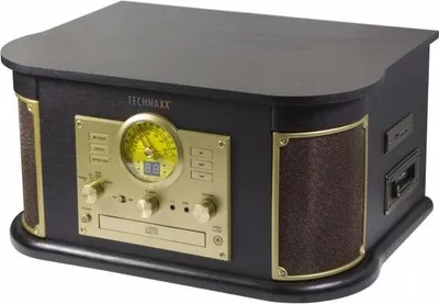 Immagine prodotto di Technaxx TX-103 Giradischi con trasmissione a cinghia Nero Oro Semiautomatico