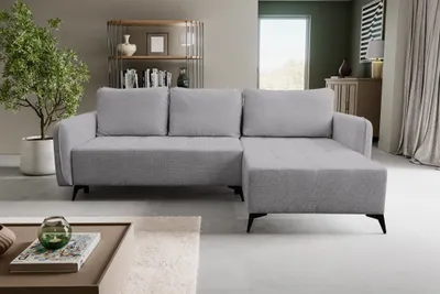 Produktbild von VENASI LUCKY Universell Ecksofa mit Schlaffunktion und Bettkasten Grau Schlafsofa Eckcouch Sofa ASTRA 17