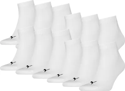 Produktbild von 12 Paar Uni Puma Quarter kurze Sportsocken in Weiß Größe 47-49