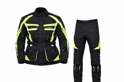 Produktbild von Motorradanzug Herren Set Schwarz Neon Racing Biker Jacke Hose Motorradbekleidung M