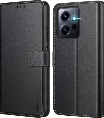 Immagine prodotto di Xiaomi Redmi Note 12 4G Custodia per telefono cellulare in pelle nera Flip Cover con slot per schede