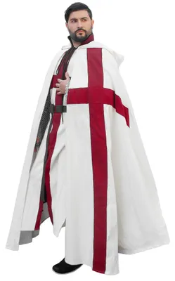 Produktbild von Umhang mit Kapuze und Kreuz - Tempelritter Größe: L