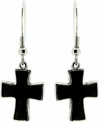 Produktbild von Ohrringe Kreuz schwarz Ohrhänger Kreuz schwarz Ohranhänger Kreuz schwarz earrings black cross