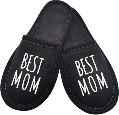 Produktbild von Textilpantoffeln mit der Aufschrift Best mom 35-36