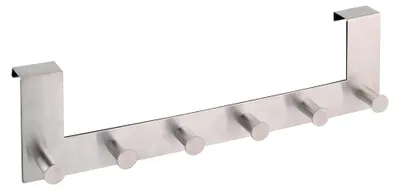 Produktbild von Türhänger mit 6 Haken, Kleiderhaken für Türen ohne Bohren, Türhaken für Küche, Bad, Wohnzimmer und Flur, Edelstahl