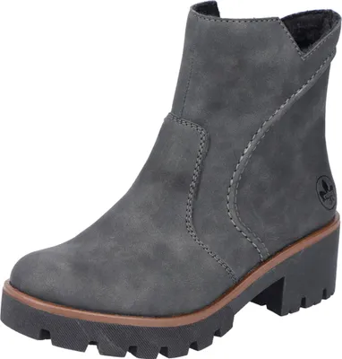 Produktbild von Rieker Damen Stiefelette Profilsohle Blockabsatz Warmfutter 79261, Größe:41 EU, Farbe:Grau