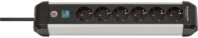 Produktbild von Brennenstuhl 1391030600, 3 m, Drinnen, Abgewinkelt, IP20, Schwarz, Silber, 6 AC-Ausgänge