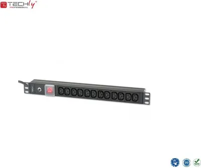 Image de Techly Rack 19" PDU 12 VDE outputs with C20 plug and Switch