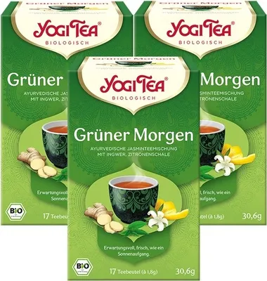 Produktbild von 3 xYOGI TEA Grüner Morgen | 3 x 30,6g
