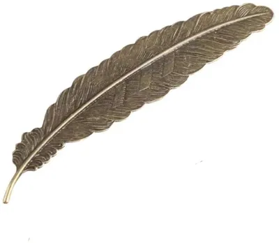 Image de Marque-pages - Marque-pages - 1 marque-page - Plume - Plume de couleur bronze - Métal de couleur bronze - 11 cm - Passionné de livres - Porte-bonheur - CHPN