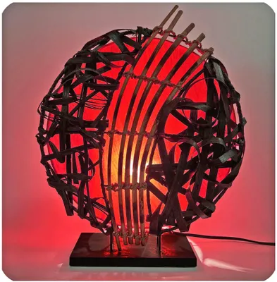 Produktbild von Deko-Leuchte Stimmungsleuchte asiatische Lampe Stehleuchte Tischleuchte Tischlampe Bali Asia Feng Shui : rot Farbe: Rot