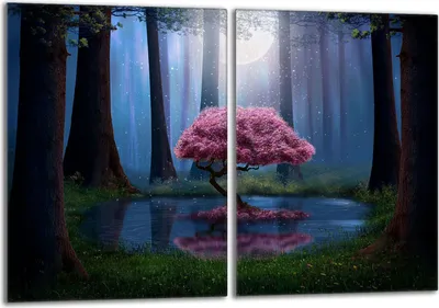Immagine prodotto di Set di piastre di copertura per piano cottura 2x40x52 cm in vetroVetroceramica, foresta di alberi