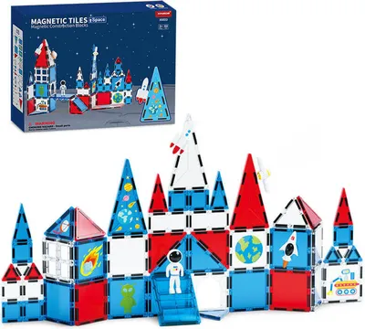 Produktbild von Magnetická stavebnica Space 60ks - Magnetic Tiles