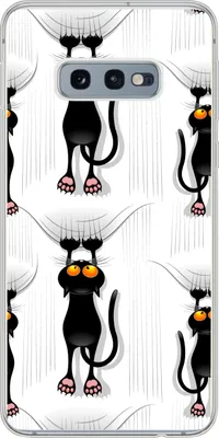 Produktbild von MuchoWow® Handyhülle Schutzhülle Hülle für Telefoonhoesje Samsung Galaxy S10e Muster - Katze - Schwarz - Jungen - Mädchen - Kinder - Kinder Silikon Softcase Handy Hülle - Handy