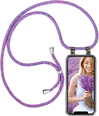 Produktbild von UMHÄNGEHÜLLE + KORDEL für iPhone X / iPhone Xs, Farbe:Lila Pink