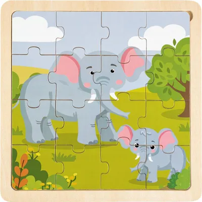 Obrázok produktu pre Puzzle drewniane edukacyjne dla dzieci 37 elementów