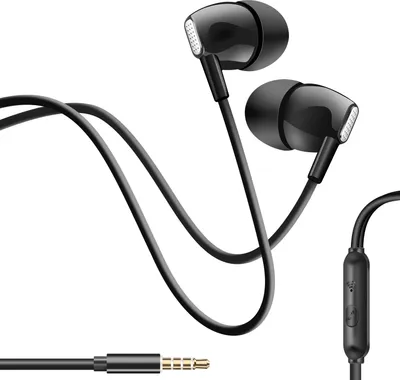 Obrázek produktu pro Inkax, drátová sluchátka 3,5 mm jack s integrovaným mikrofonem, černá