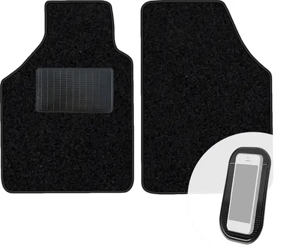Produktbild von moto-MOLTICO Vorne Fußmatten Auto Velours Autoteppiche Schwarz Automatten Set 2-teilig passend für Opel Agila A Suzuki Wagon 1997-2007