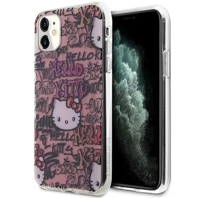 Produktbild von Hello Kitty IML Tags Graffiti - iPhone 11 Hülle (Pink)