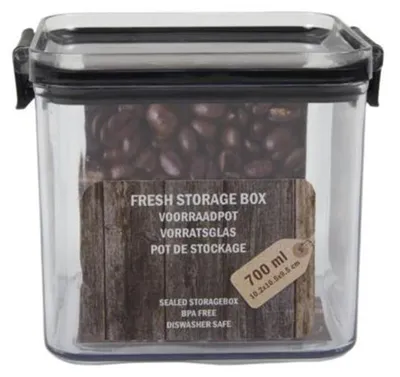 Produktbild von Vorratsglas - H 9,5 cm - 700 ml - Transparent - Schwarz - Kunststoff