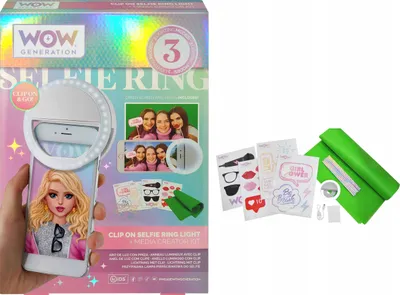 Zdjęcie produktu dla Lampa LED Ring do Telefonu Selfie VLOG + Zestaw Akcesoria Tło Green 1,5x1m WOW Generation / WOW00024