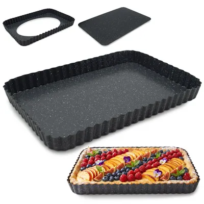Zdjęcie produktu dla Blacha do Pieczenia Ciasta Prostokątna Forma Non-Stick Stal Węglowa 31x21cm