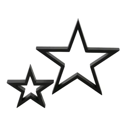 Produktbild von Deko Sterne zum hinstellen im 2er Set - ca. 30 und 16 cm - Stern Farbe: schwarz