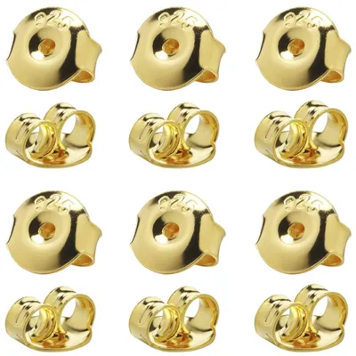 Immagine prodotto di TRANKIELO® - 32 paia di chiusure per orecchini ipoallergeniche in argento 925, placcate in oro 18 carati, con sistema di chiusura sicuro per montature per orecchini