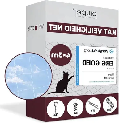 Produktbild von Famanu Katzennetz Transparent - Balkonnetz für Katzen mit Kabelbindern und Befestigungsschnur (4 x 3 m)