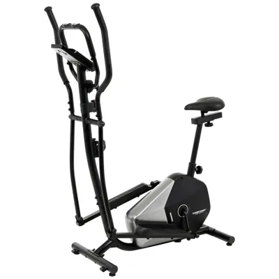 Image de Vélo elliptique hybride Christopeit 2 en 1 CT 6 - combinaison d'un vélo d'appartement et d'un vélo elliptique, système de freinage magnétique, changement de vitesse manuel à crans en 15 étapes
