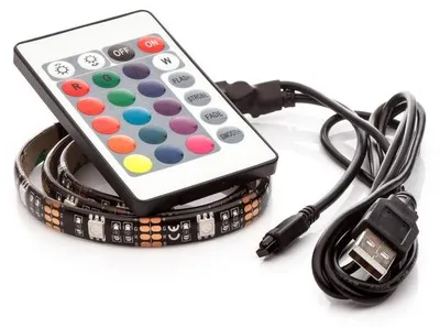 Obrázek produktu pro OPTY LED pásek 50cm, do USB, 15 diod, dálkový ovladač, 20 barev, samolepící