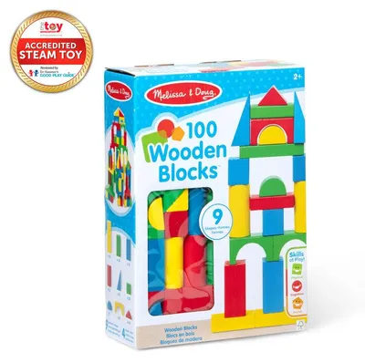 Zdjęcie produktu dla Melissa & Doug zestaw drewnianych klocków 100 sztuk