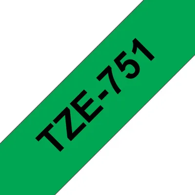 Produktbild von Brother TZE-751 Etiketten erstellendes Band Schwarz auf grün